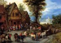 Breughel Jan A Village Street With The Holy Family Arriving At An Inn Rococo